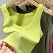 zjaiss Women Solid Round Neck Ribbed Tank Top Camisole Women 2025 Summer Basic Elastic Tank Top O Neck Solid Tank Top