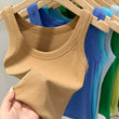 zjaiss Women Solid Round Neck Ribbed Tank Top Camisole Women 2025 Summer Basic Elastic Tank Top O Neck Solid Tank Top