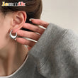 LENNIKOval Elegant Earrings, Women’s 3D Metal Design, Fit for Work/Casual Outfits, Flattering on All Faces, Perfect Gift Choice