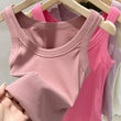 zjaiss Women Solid Round Neck Ribbed Tank Top Camisole Women 2025 Summer Basic Elastic Tank Top O Neck Solid Tank Top