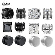 6 Pcset Crystal Strong Magnetic Ear Stud Clip Earrings for Men and Women Punk Round Zircon Magnet Earrings Non Piercing Jewelry