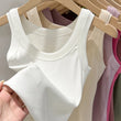 zjaiss Women Solid Round Neck Ribbed Tank Top Camisole Women 2025 Summer Basic Elastic Tank Top O Neck Solid Tank Top