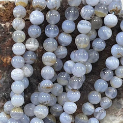 Dendritic Blue Lace Agate Round 6mm 8mm
