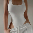 Sleeveless Knit Bodysuit Hot Summer Sexy Bodycon Off Shoulder Halter Tops Casual Street Bodice For Women ClubWear