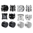 6 Pcset Crystal Strong Magnetic Ear Stud Clip Earrings for Men and Women Punk Round Zircon Magnet Earrings Non Piercing Jewelry