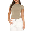 Basic Solid Crop Top Short Sleeve Crewneck Skinny T-shirt Summer Casual Tee for Women Y2K Vintage Top Harajuku Streetwear