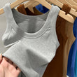 zjaiss Women Solid Round Neck Ribbed Tank Top Camisole Women 2025 Summer Basic Elastic Tank Top O Neck Solid Tank Top