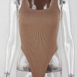 Sleeveless Knit Bodysuit Hot Summer Sexy Bodycon Off Shoulder Halter Tops Casual Street Bodice For Women ClubWear