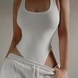 Sleeveless Knit Bodysuit Hot Summer Sexy Bodycon Off Shoulder Halter Tops Casual Street Bodice For Women ClubWear