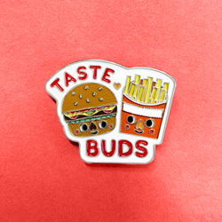 NEW! Burger & Fries Taste Buds Soft Enamel Pin