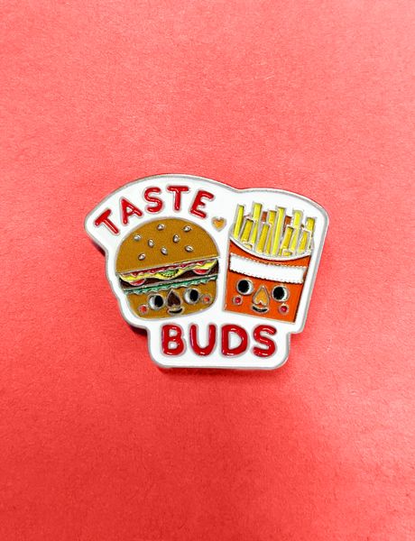 NEW! Burger & Fries Taste Buds Soft Enamel Pin